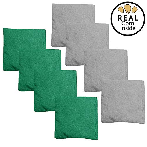 Corn Filled Cornhole Bags - Set of 8 Bean Bags for Corn Hole