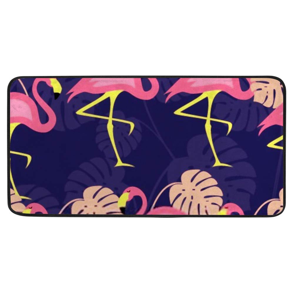 Tapis de cuisine 99x51 cm flamant rose antidérapant et confortable