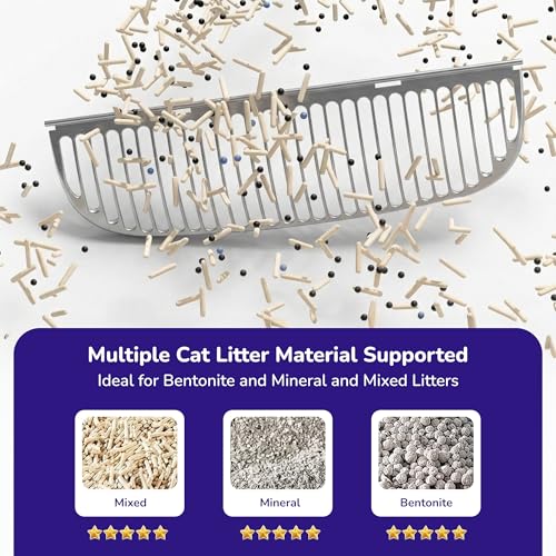 Image of Petverse Automatic Cat Litter Box Self Cleaning for Multiple Cats, Smart App Enabled, Large Waste Capacity, Odor Eliminator, Works with Clumping Litter, Liner Bags and Mat Included