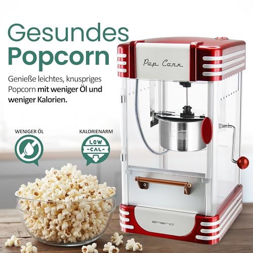 Foto von Emerio Popcornmaschine POM-120650, antihaftbeschichteter Behälter auch für süßes oder salziges Popcorn geeignet, 360 Watt, groß