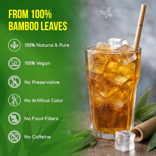 Image of FreshDrinkUS, Premium Bamboo Leaf Tea Bags | 40 Count | Naturally Light & Refreshing Caffeine-Free Herbal Tea - From 100% Natural Bamboo Leaves. Sugar-Free. Vegan