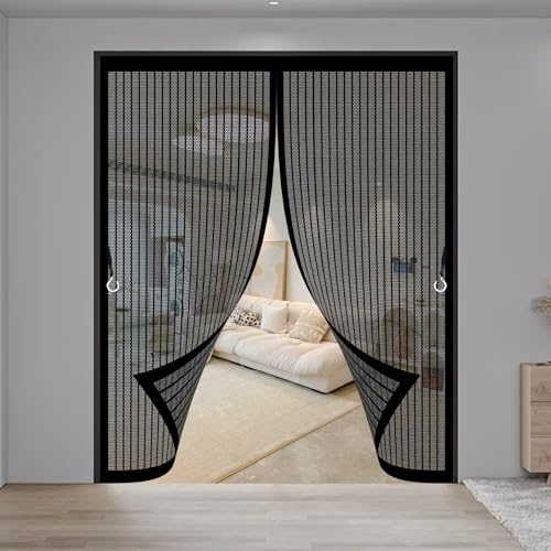 ���փJ�[�e�� �h�A �p�Ԍˉᒠ 67 x 157 cm �}�O�l�b�g��,�����ŕ܂�,�h����悯�f�M�����΍�o����y�X�����J���ז��ԖڊȒP���t���h���l�b�g���惁�V���t���C�J�[�e���K�p�Ώی��֏�������X�h�A�J���˃T�V����, �u���b�N