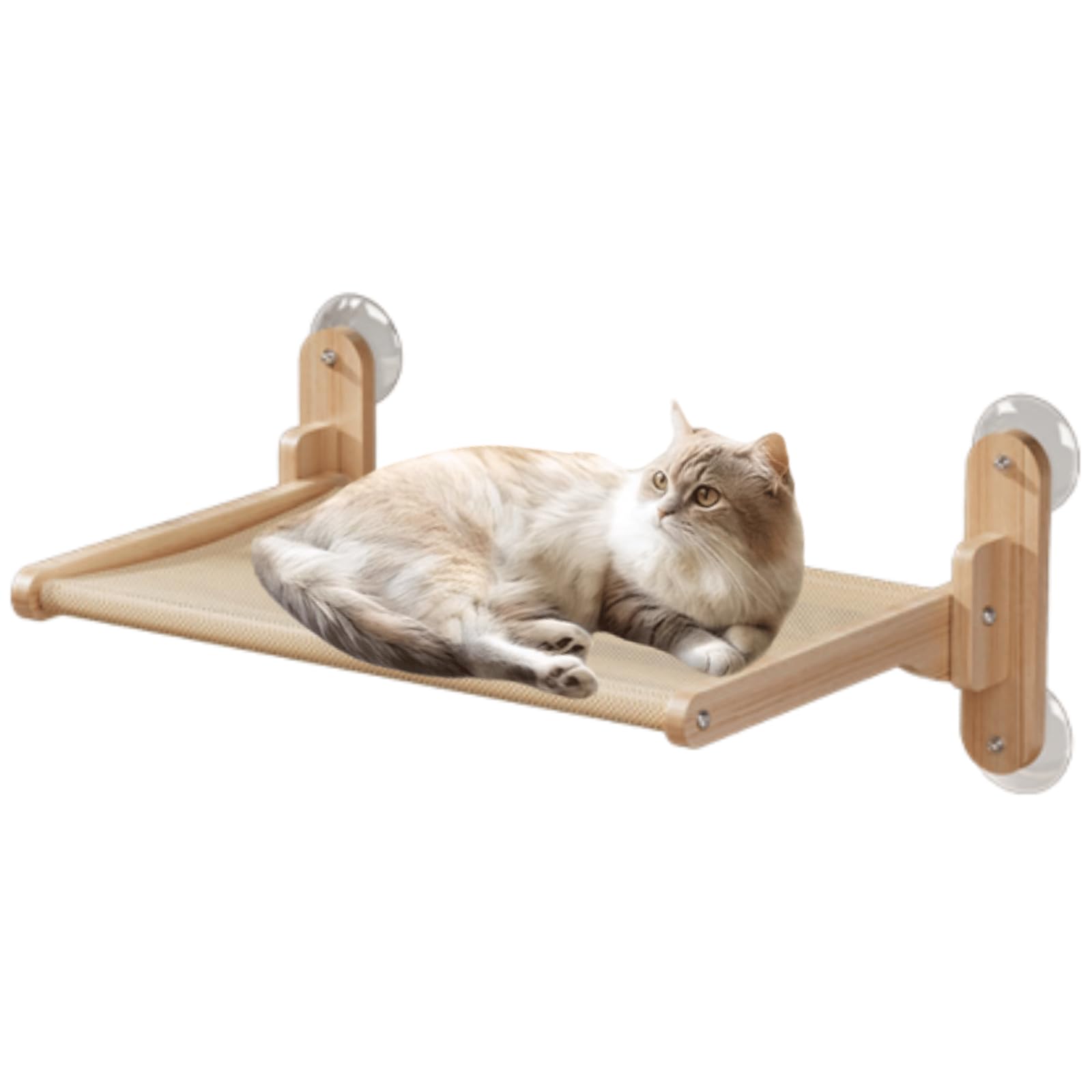 Amaca per finestra per gatti, per finestre, piastrelle in ceramica/vetro, con 4 forti ventose, robusta struttura in legno massiccio, cuccia per gattini, adatta per animali domestici fino a 20