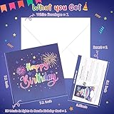 Birthday Cards, MUSIC & LIGHTS & BLOWABLE CANDLE Pop up Happy Birthday Card, Birthday Gifts for Women Men Husband Wife Sister Friends Kids-Navy Blue - Image 5