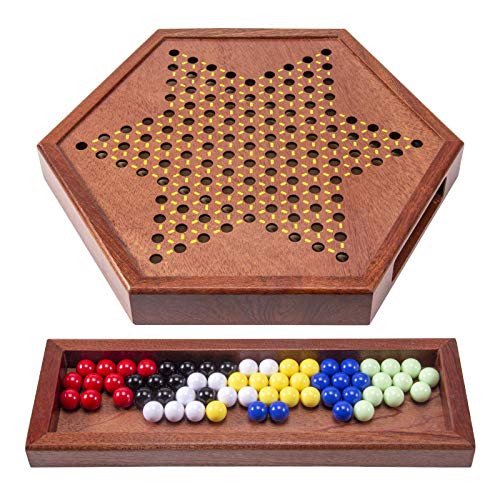 Juego de Damas Chinas de Madera AMEROUS 12.5 pulgadas miniatura 4