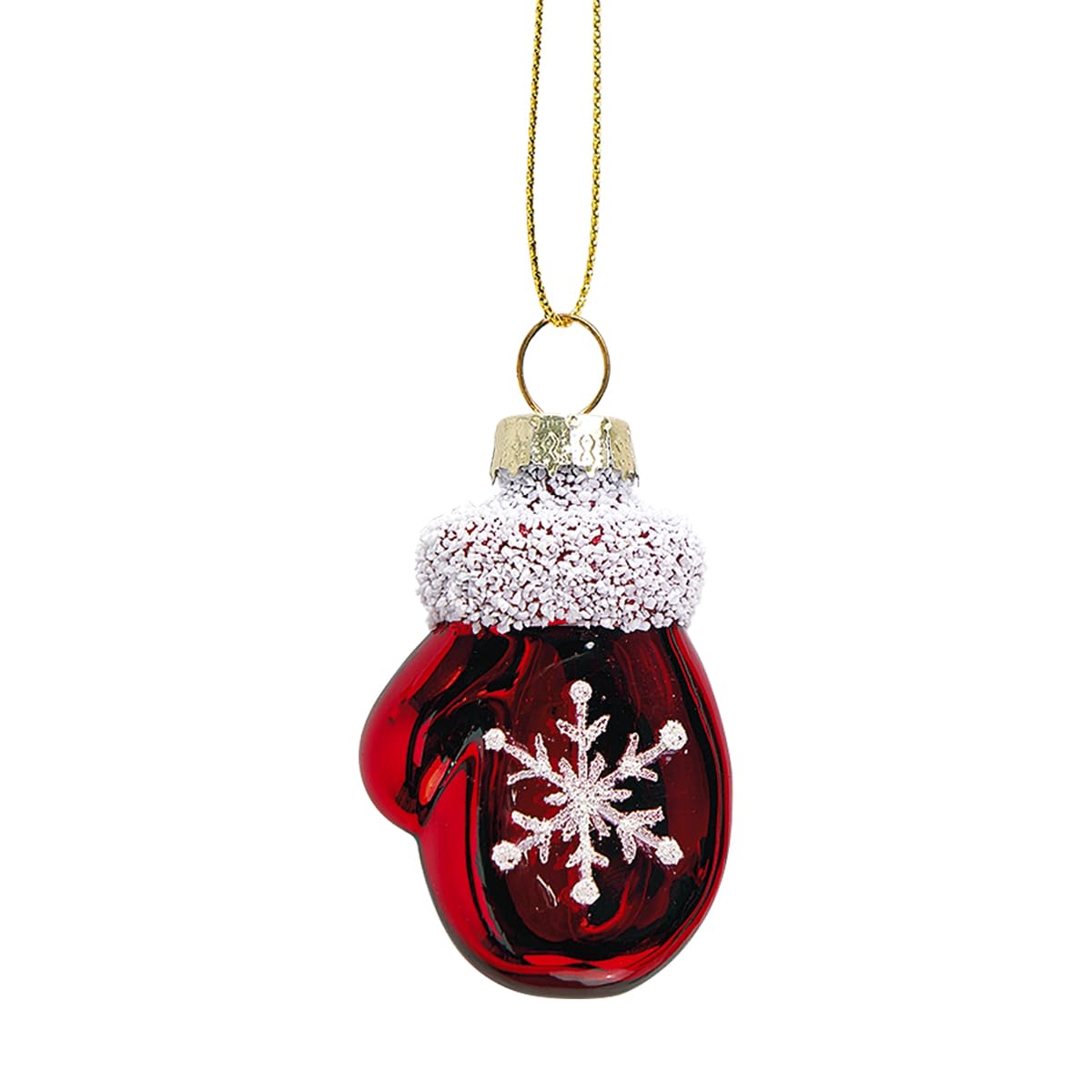 Lillian Vernon Adornos de Cristal de Manoplas de Navidad, Juego de 12, soplado a Mano, Mini decoración de árbol, decoración Festiva del hogar