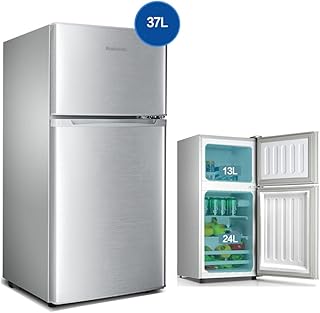 Wielofunkcyjna Dwudrzwiowa Lodówka Elektryczna, Energooszczędna Mini Lodówka, Chłodzenie I Zamrażanie, Siedmiostopniowa Regulacja Temperatury, 36x38x75cm