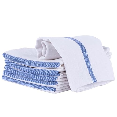 Barbershop Hot Shave Towels, 100% Cotton Herringbone Barber Towels for Face, Razor Prep & Post-Shave, 6-Pack
