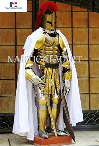 Complete 300 Spartan Armor Set with Helmet + Muscle Armor + Cingulum Belt + Complete Arm Set + Leg Guard + Shield + Halloween