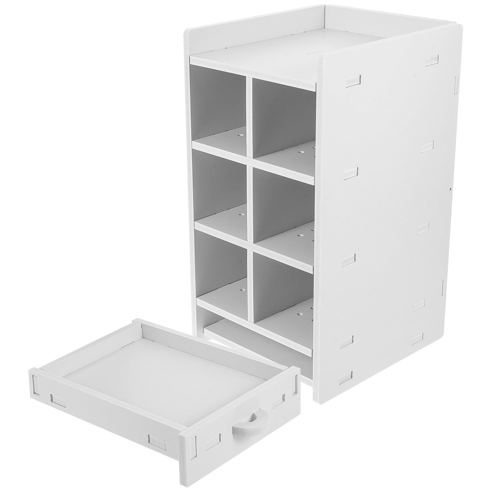 SOLUSTRE Portaombrelli Design a Scomparti in Legno Bianco Multifunzionale Robusto e Lavabile Supporto Ombrelli Compatto da Pavimento per Casa e Ufficio