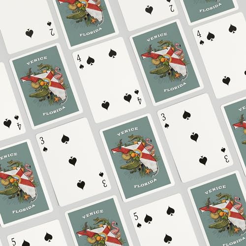 Lantern Press Venice Florida State Treasure Trove Baraja poker miniatura 4