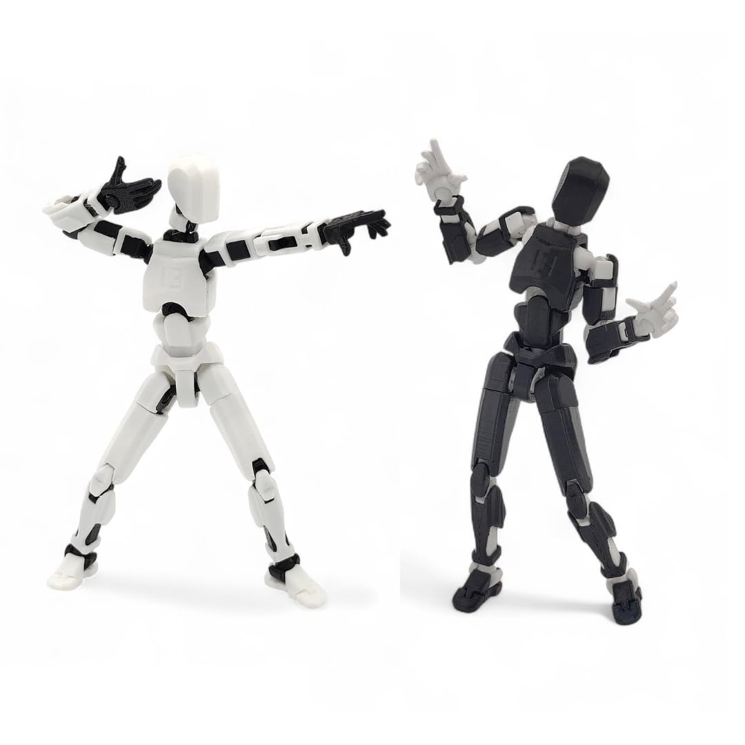 Dummy13 Fully Articulated Action Figure | 3D Printed Robot Assembly Kit | 5.4 Inch Tall Poseable Toy | Dynamic Poses | DIY Collectible Model | Made in India (Combo - White Armour Black Armour)-image-42