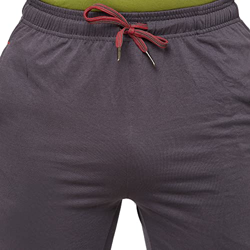 Image of sporto Anthra Melange Modern Slim Fit Track Pants for Men with Zippered Pockets