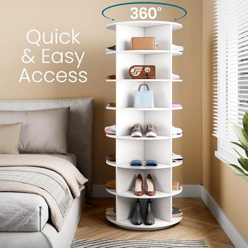 Image of The Artment 7- TierTwist Rotating Organizer Tower | 360 Swivel Multi-Purpose Storage Rack for Shoes, Makeup, Skincare, Pantry Items | Shoes Rack | Space-Saving Organizer for Home & Office