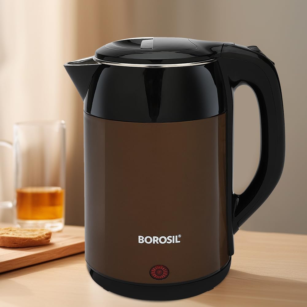 Borosil 1.8L 1800W Stainless Steel Cooltouch Electric Kettle | Boil Water for Tea/Coffee/Soup/Noodles | Water Heater Jug | Auto Cut-off, Dry Boil Protection | Multipurpose Kettle | 1 Year Warranty (B0CMT98YLS) Amazon Price History, Amazon Price Tracker
