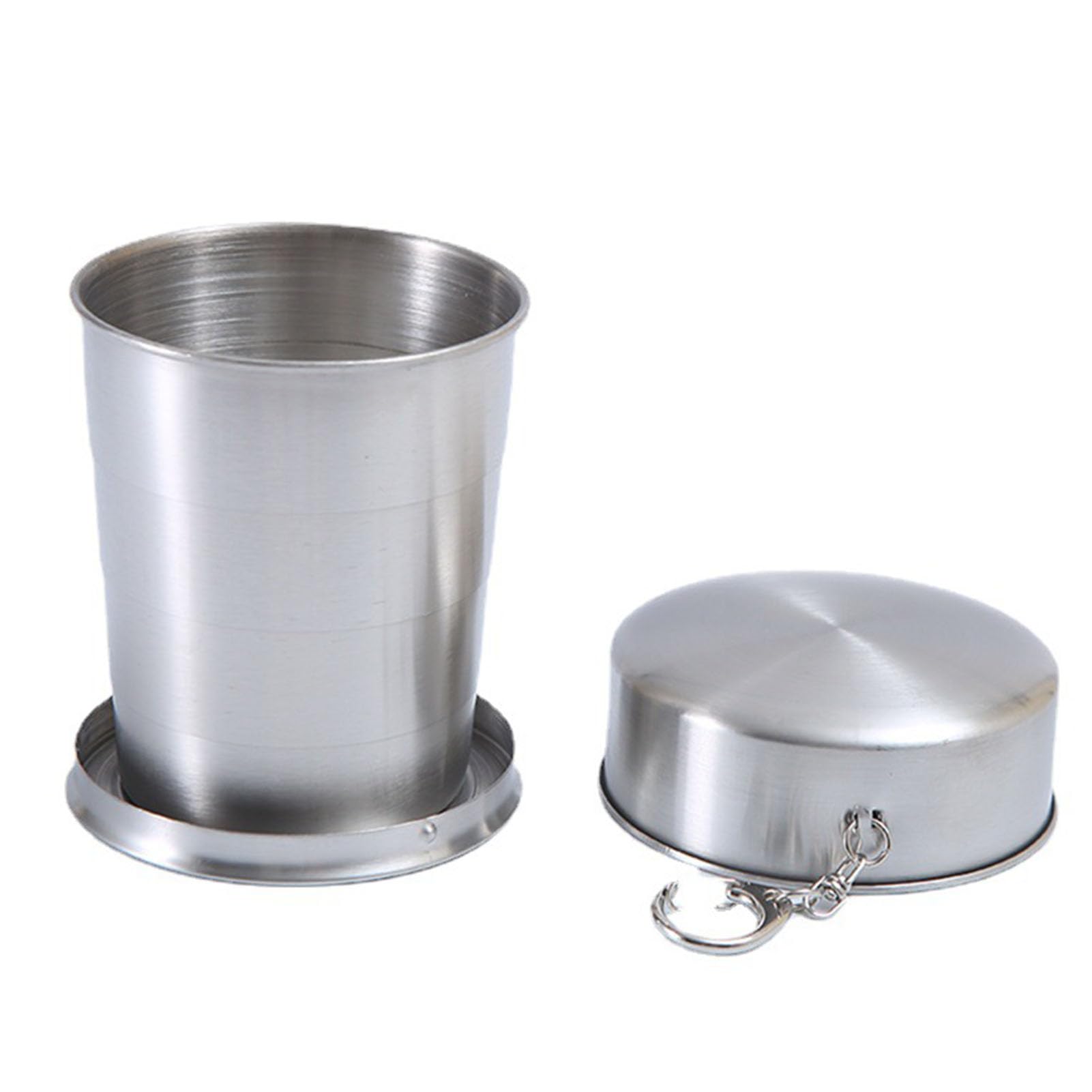 Tazza Pieghevole in Acciaio Inossidabile 2,95 X 3,35 X 2,87 | Contenitore per Acqua Pieghevole, Acciaio Inossidabile, Campeggio, Escursionismo, Picnic, Viaggi, Bevande Fredde, Vino,