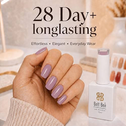 Image of Bolt Bee Soft Lilac Pink Color Gel Nail Polish Soak Off UV Gel DIY at Home 15ML Manicure Salon Nail Art