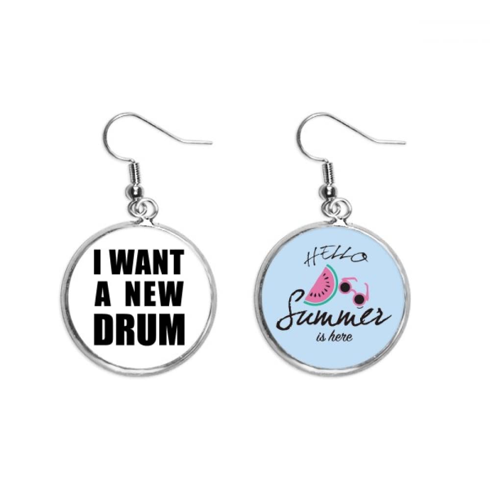 Pendientes de sandía con relieve de tambor accesorio original verano 5
