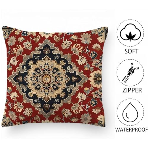 Coussin extérieur imperméable 60x60 cm lot de 4 en lin persan pour canapé - 4