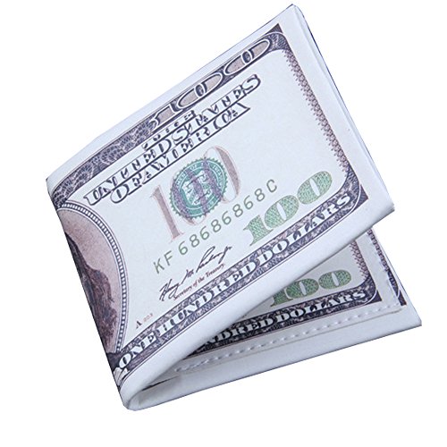 Men's PU Leather Wallet Us Dollar Bill Wallet Billfold Leather Credit Card Photo Holder