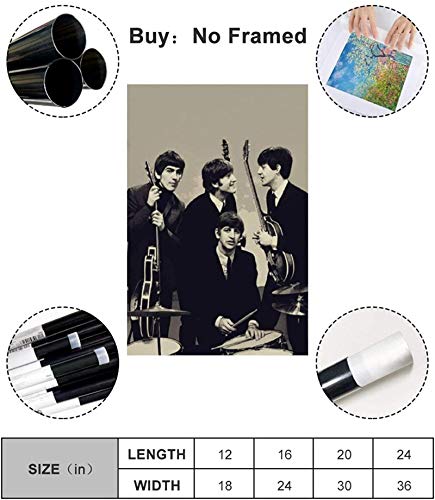 Peintures sur Toile 60 * 90cm sans Cadre Les Beatles Affiche et Mur Art Photo Impression Moderne Famille Chambre décor… - Les Beatles, Paul McCartney, John Lennon, RIngo Starr, George Harrison Peintures sur Toile 60 * 90cm sans Cadre Les Beatles Affiche et Mur Art Photo Impression Moderne Famille Chambre décor… – Image 5