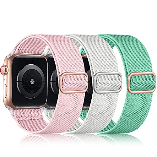 Image of DaQin 3 Pack Stretchy Solo Loop Compatible with Apple Watch Bands Men Women