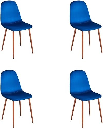 COZYCASA Skandinavien - Juego de 4 sillas de comedor de terciopelo de estilo moderno de mediados de siglo, sillas auxiliares con patas de metal, COZYCASA Skandinavien - Juego de 4 sillas de comedor de terciopelo de estilo moderno de mediados de siglo, sillas auxiliares con patas de metal,