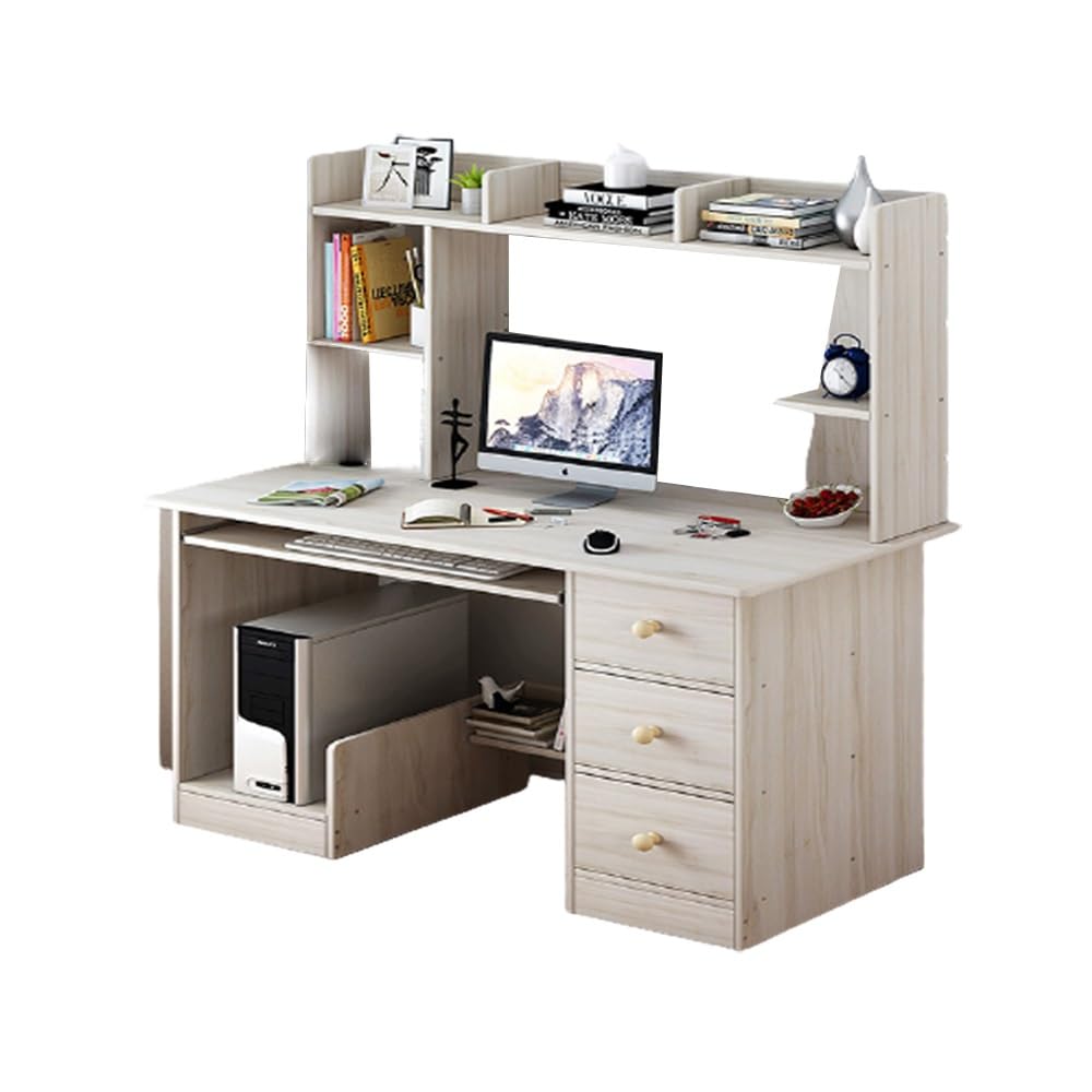 Bureau en bois avec étagères table de travail compacte de maison