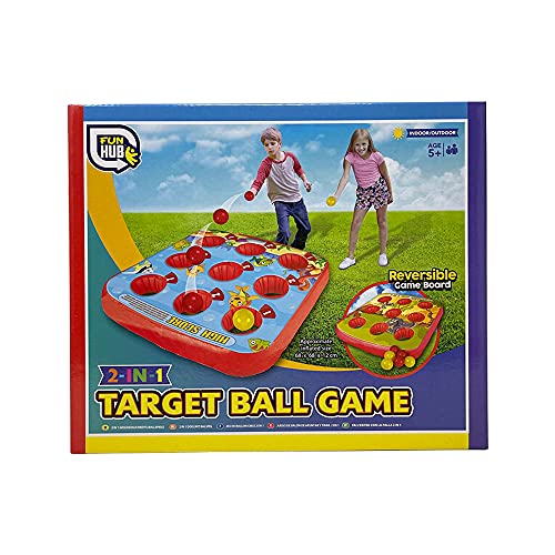 OnlineStreet Target Ball Aufblasbares Spiel - Outdoor/Indoor Partyspiel und Gartenspielzeug für Kinder; Perfektes Sommer-/Rasen-Familienspiel-Set mit einer wendbaren aufblasbaren Matte und bunten