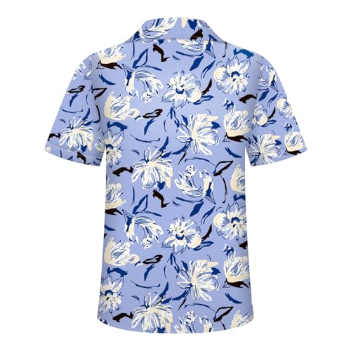 Image of Hawaiian Shirt for Men Tropical Shirts Summer Beach Button Down Short Sleeve Luau Aloha Floral Cruise Vacation Outfit 2026