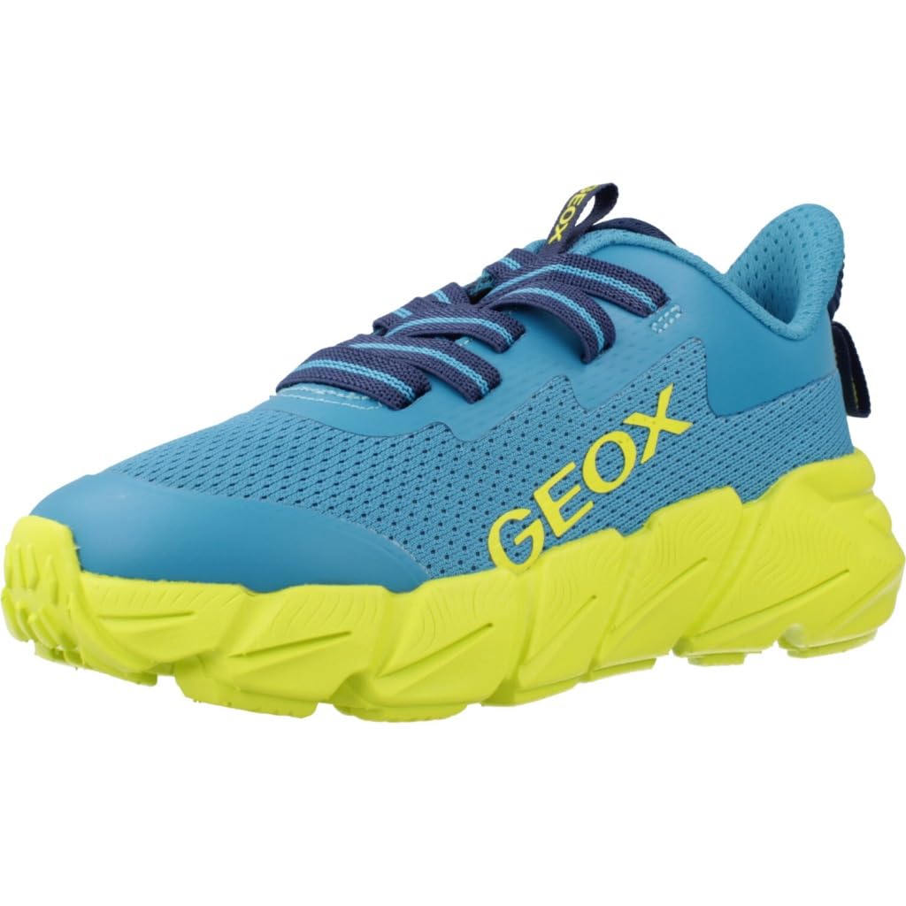 Geox Junior J Flexyper Fast Boy Sneakers Lt Blue/Lime, 35 EU