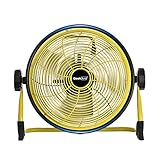 Geek Aire Rechargeable Outdoor Floor High Velocity Fan, Cordless, Max 1500 CFM High Performance Airflow, Up to 24 Hours Run Time, with USB Output for Recharging Digital Devices, 12 inch Metal Blade