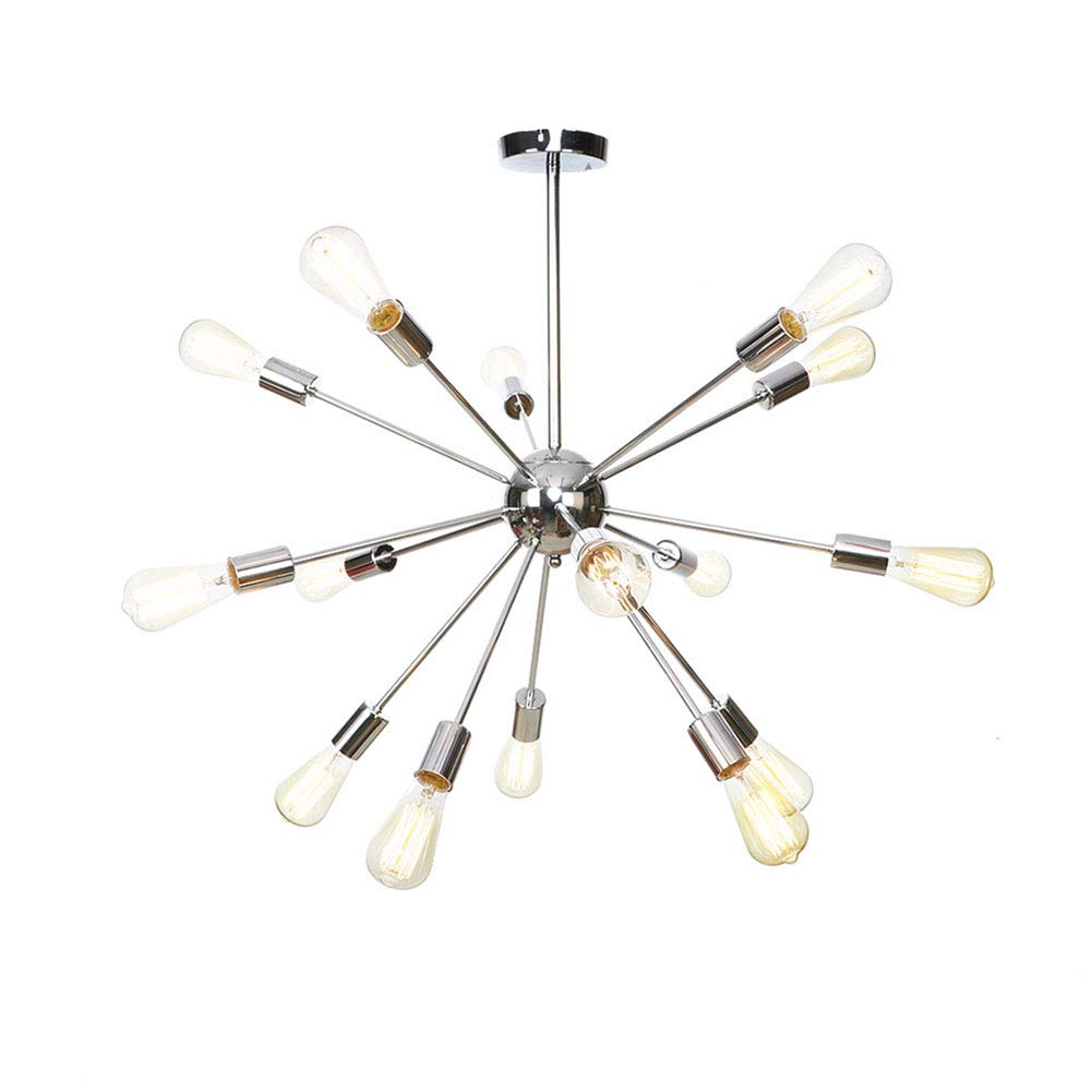 SYAXVOM 9 hts Sputnik Chandeliers Chrome Mid Century Modern Chandelier Pendant ht Industrial Vintage Ceiling For Living Room Dining Bedroom Foyer-Chrome 15 head