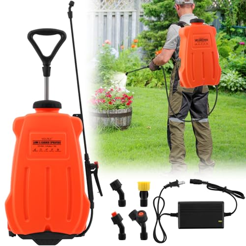 Battery Powered Backpack Sprayer 5.4 Gallon,Adjustable...