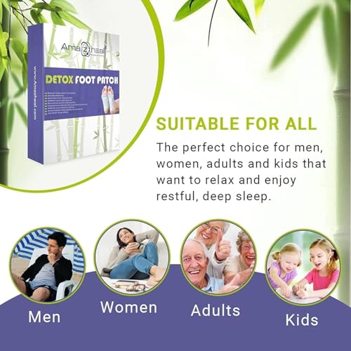 Image of AMAZHEAL Premium Foot patches, Cleansing Toxin Remover Foot Pad, Stress Relief Sleep Patch, For Men And Women, 20 Count. (Pack Of 10)