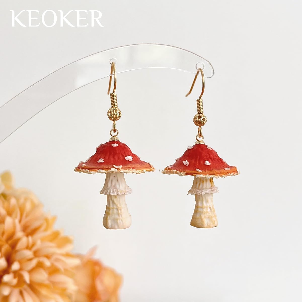 Keoker Mushroom Polymer Clay Silicone Mold, 5 Shapes 3 Sizes Mushroom Fall Polymer Clay Tools for Jewelry Making