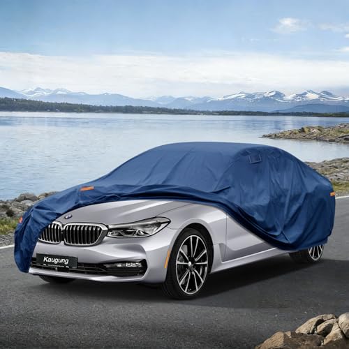 Image of Kaugung Custom Fit Car Cover for BMW 6 Series 630 633 635 640 645 650 M6, Heavy Duty Waterproof All Weather Outdoor Protection, Breathable Full Exterior Cover with Vent, Rain Sun Snow UV Proof