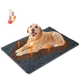 Nobleza Manta Autocalefactora para Perros y Gatos, Alfombra Térmica, Manta Térmica Lavable Antideslizante para Perros, Alfombrilla Autocalentable Esponjosa Cálida, Negra, 115x70cm