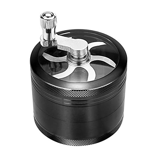 Metrical Poetry Spice Herb Grinder, 2.5 Inch 4 Piece Pollen Chromium Crusher (Black)