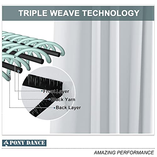 PONY DANCE Outdoorgordijn, voor balkon en terras, 2 stuks, outdoorgordijnen, wind- en zonwering, outdoorgordijnen met ingestanste ringen, boven- en onder, waterdicht, 243 x 132 cm (h x b), grijs-wit - Afbeelding 6