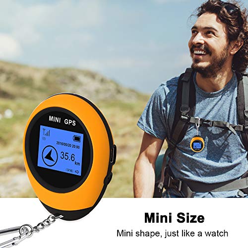 Mini GPS Navigation,Portable Outdoor Location Finder Tracker Handheld with Kay Chain USB Rechargeable for Outdoor Hiking Traveling Hunting Wild Exploration(Orange) - Thumbnail 7