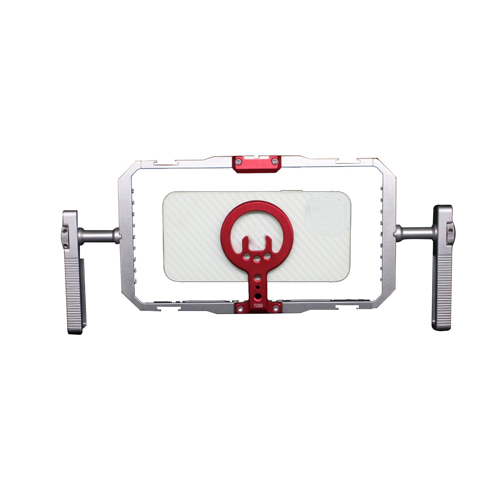 Dpofirs Estabilizador de Jaula para Teléfono Móvil Equipo de Vídeo Ligero de Aleación de Aluminio con Asas Dobles para Filmación de Películas con Teléfonos Inteligentes para Vloggers/Creadores de