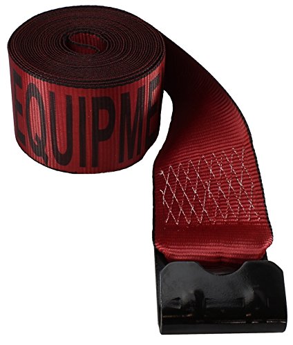 Cargo Equipment Corp. 4 Inch Winch Strap with Flat Hook (40 ft, red)