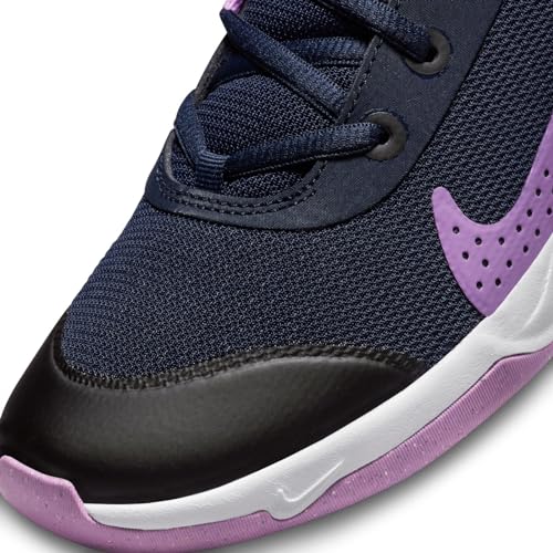 Nike Omni Multi-Court Big Kids' Indoor Court Shoes (DM9027-401, Obsidian/White/Rush Fuchsia) Size 54