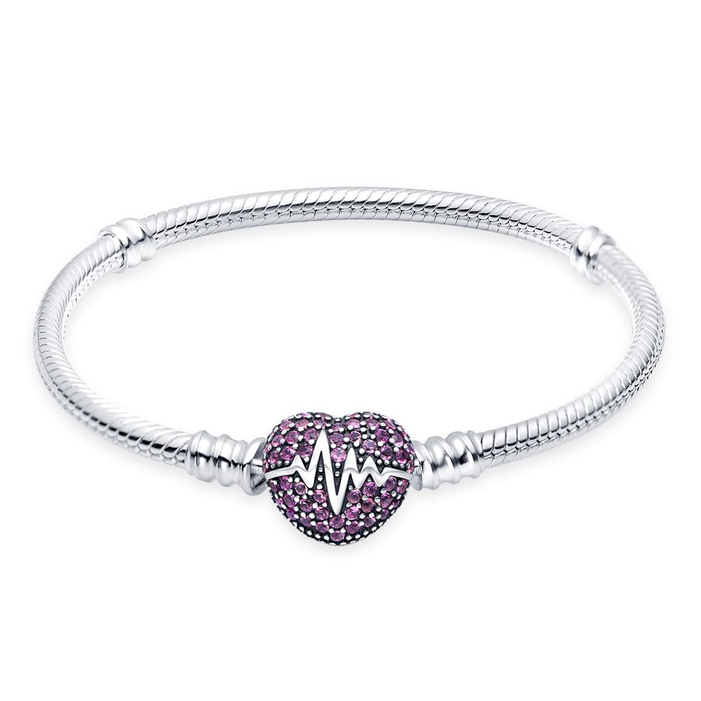 CQWVB Armband Damen 925 Sterling Silber für Beads Charms, Armbänder Moments Schlangen-Gliederarmband Kmpatibel Mit Pandora Bead Charm, Armkette From 17CM to 21CM für Frauen Freundin Mama