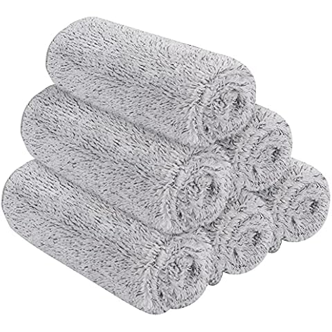 SINLAND Microfiber Face Towels Ultra Soft Bamboo Charcoal Facial Washcloths Face Cloth for Bath12Inch x 12Inch 6 Pack Cover