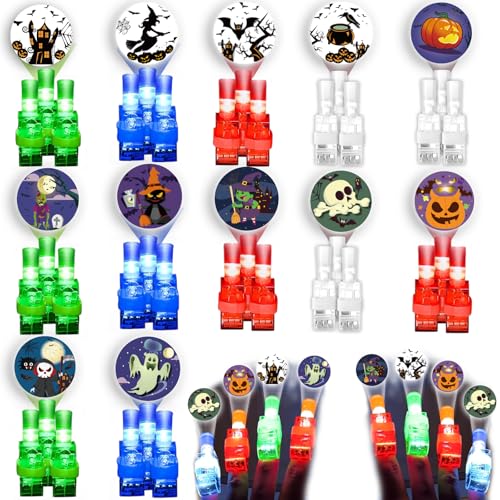 36 Luci da Dito LED Halloween,Party Light up Anelli,Dito Bastoncini per Bambini Anello Giocattoli,Luci delle Dita, Anello da dito a LED,per Feste di Compleanno per Bambini,Carnevale,Halloween,Feste