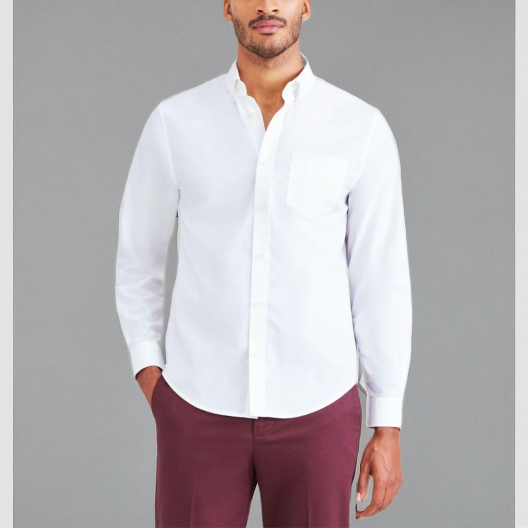 Dockers Mens Classic Fit Long Sleeve Signature Iron Free Shirt with Stain Defender