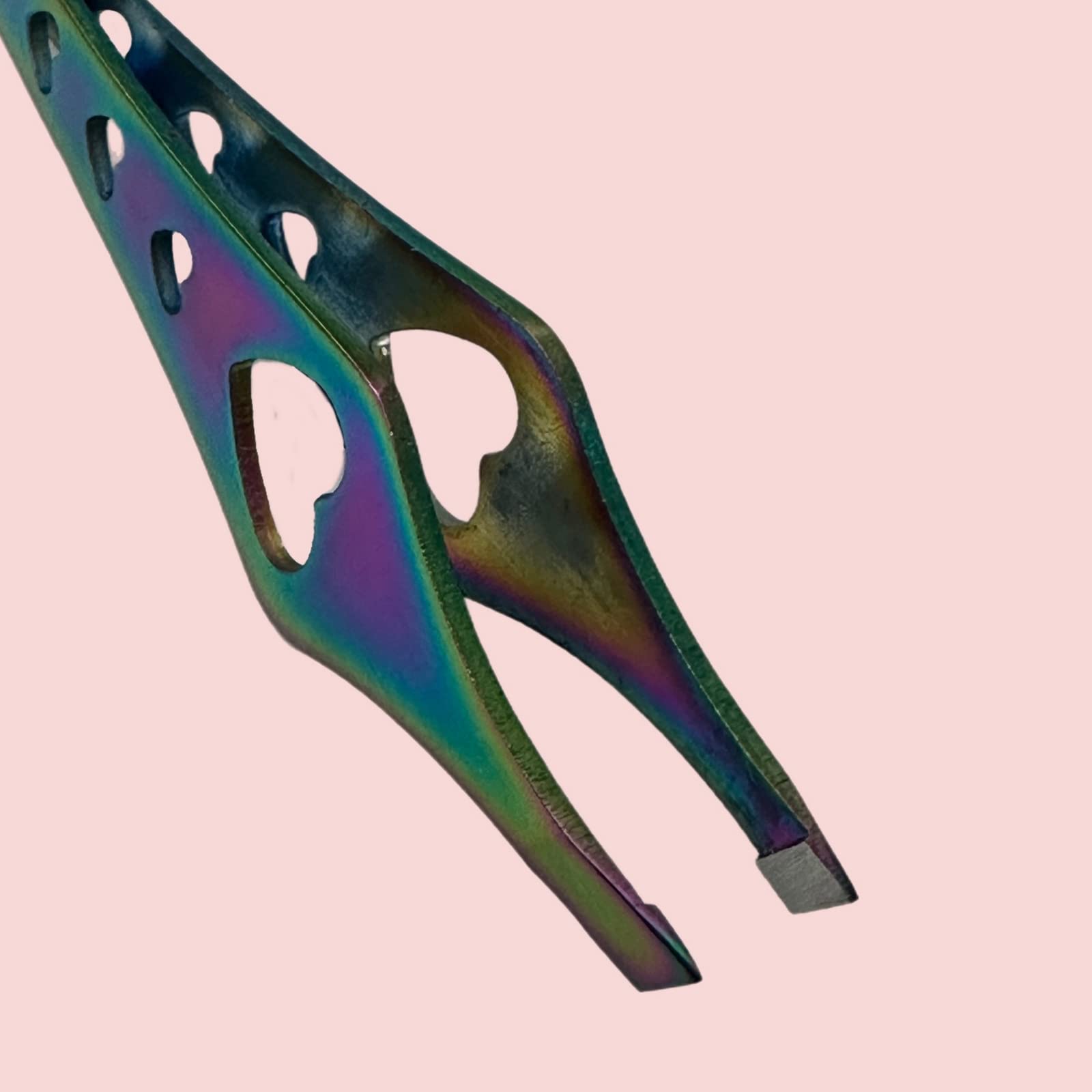Pinzas 2 en 1 de doble punta de arco iris afiladas, pinzas de precisión inclinadas para cejas y depilación encarnada, herramienta de cuidado de la piel, removedor de espinillas y comedones