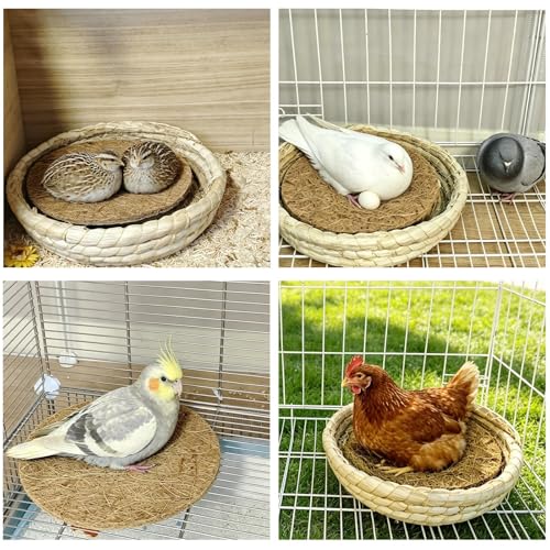 Image of kathson 18PCS Pigeon Nest Pads,Natural Coconut Fiber Parakeet Nesting Material,Bird Egg Mat Hatching Bedding Accessories,Pigeon Nesting Bowl Breeding Pads for Chicken,Finch,Quail